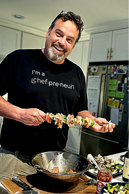Chef Chris making kebab